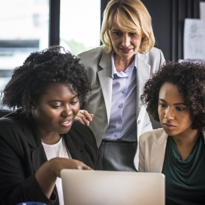 Businesswomen working on a laptop